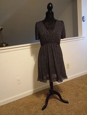 Madewell Black Multicolor Dot Mini Dress